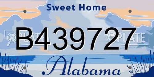 B439727 Alabama License Plate
