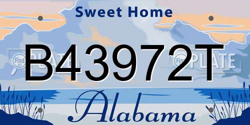 B43972T Alabama License Plate