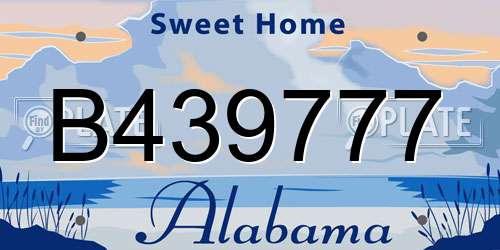 B439777 Alabama License Plate