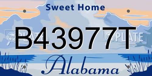 B43977T Alabama License Plate