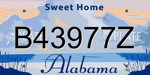 B43977Z Alabama License Plate