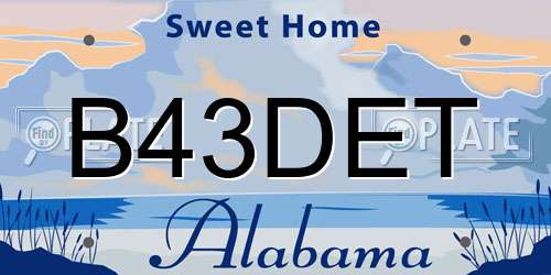 B43DET Alabama License Plate