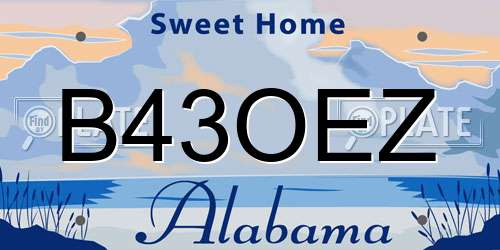 B43OEZ Alabama License Plate