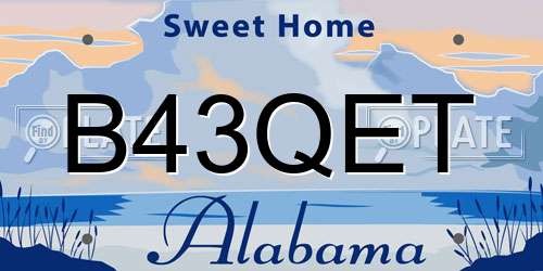 B43QET Alabama License Plate
