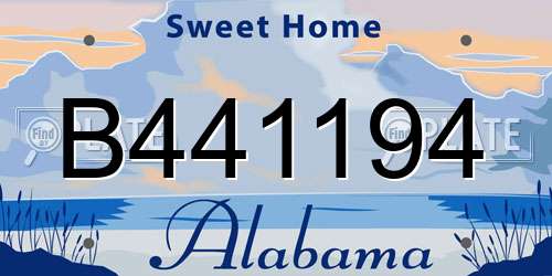 B441194 Alabama License Plate