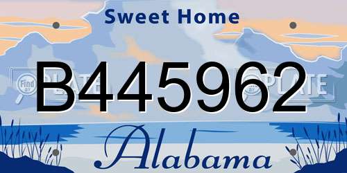 B445962 Alabama License Plate