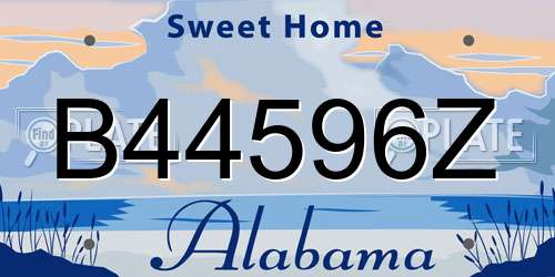 B44596Z Alabama License Plate