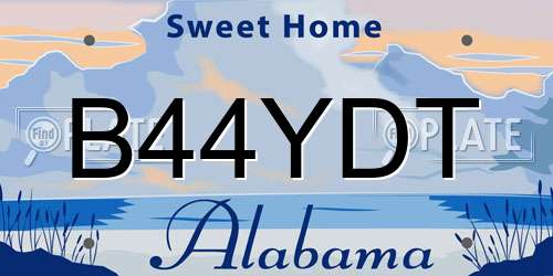 B44YDT Alabama License Plate