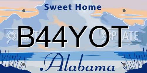 B44YOT Alabama License Plate