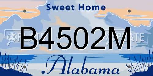 B4502M Alabama License Plate