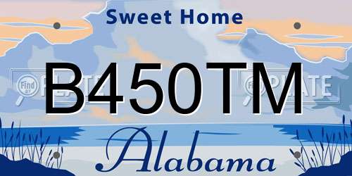 B450TM Alabama License Plate