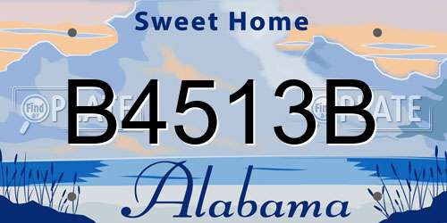 B4513B Alabama License Plate