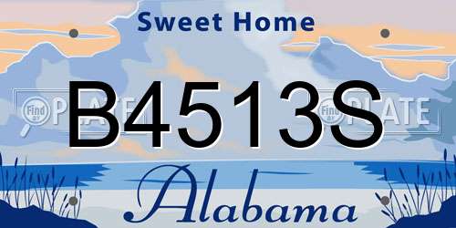 B4513S Alabama License Plate