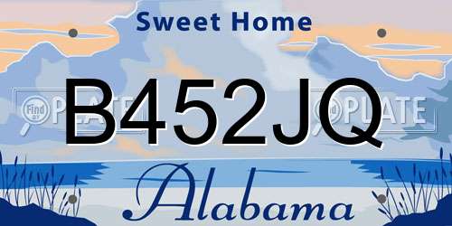 B452JQ Alabama License Plate