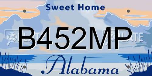 B452MP Alabama License Plate