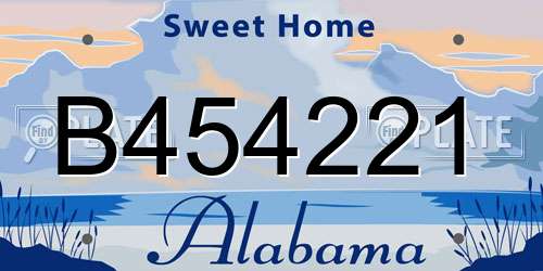 B454221 Alabama License Plate