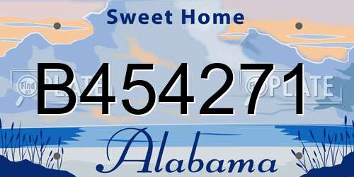 B454271 Alabama License Plate
