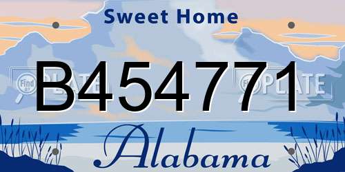 B454771 Alabama License Plate