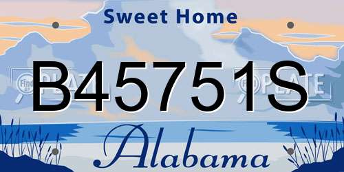 B45751S Alabama License Plate