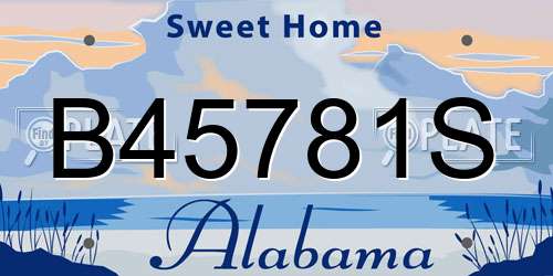 B45781S Alabama License Plate