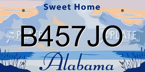 B457JO Alabama License Plate