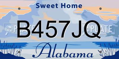 B457JQ Alabama License Plate