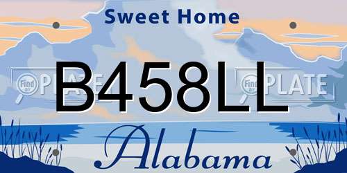 B458LL Alabama License Plate