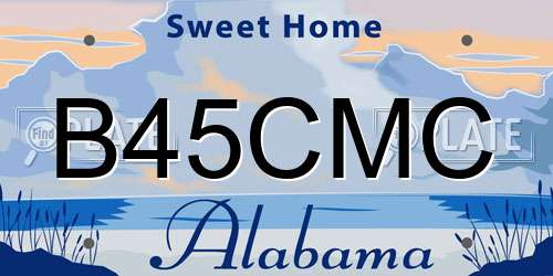 B45CMC Alabama License Plate
