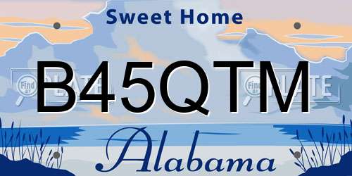 B45QTM Alabama License Plate