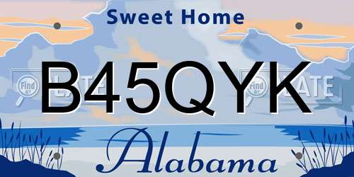 B45QYK Alabama License Plate