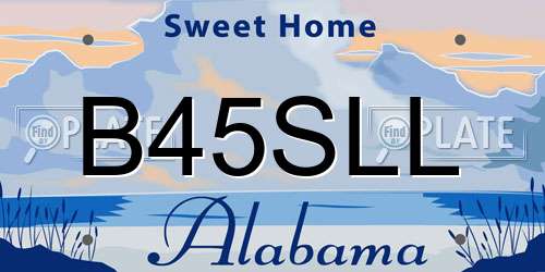 B45SLL Alabama License Plate
