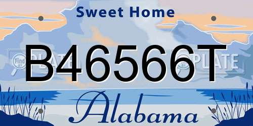 B46566T Alabama License Plate