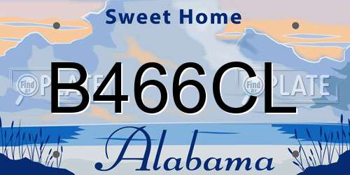 B466CL Alabama License Plate