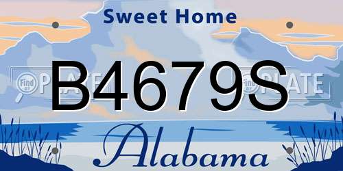 B4679S Alabama License Plate