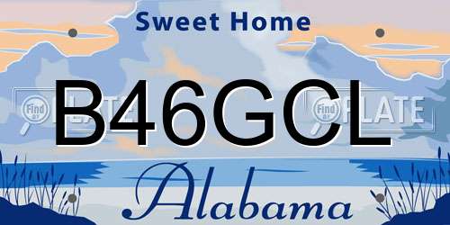 B46GCL Alabama License Plate
