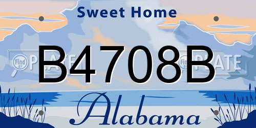 B4708B Alabama License Plate