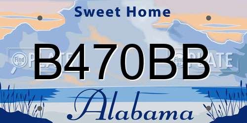 B470BB Alabama License Plate