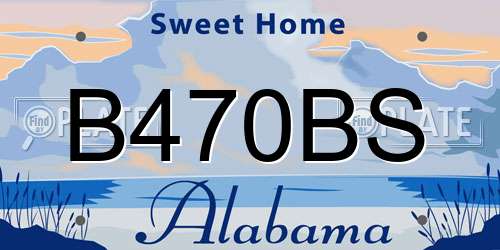 B470BS Alabama License Plate
