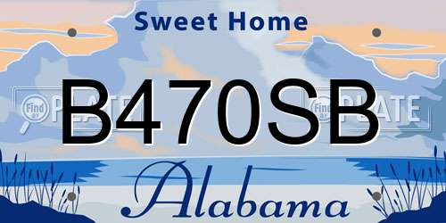 B470SB Alabama License Plate