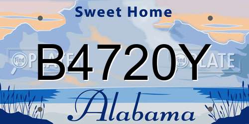 B4720Y Alabama License Plate