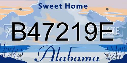 B47219E Alabama License Plate