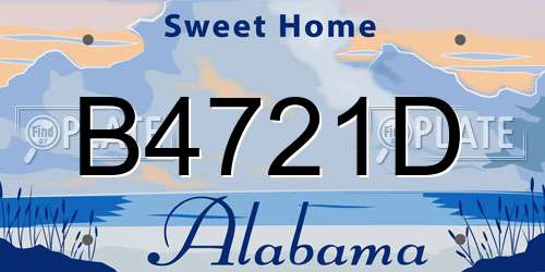 B4721D Alabama License Plate