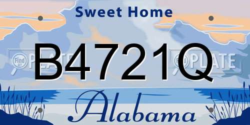 B4721Q Alabama License Plate
