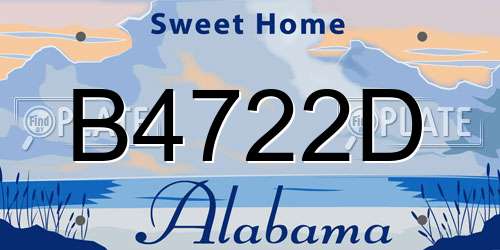 B4722D Alabama License Plate