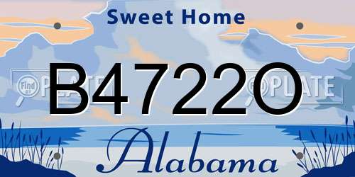 B4722O Alabama License Plate