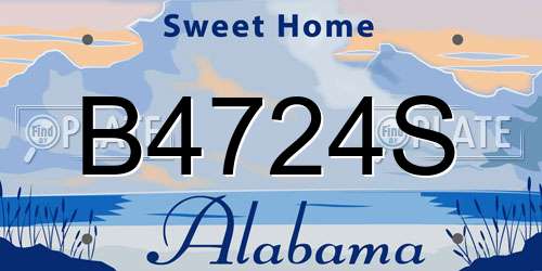 B4724S Alabama License Plate
