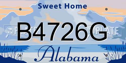 B4726G Alabama License Plate