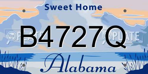 B4727Q Alabama License Plate