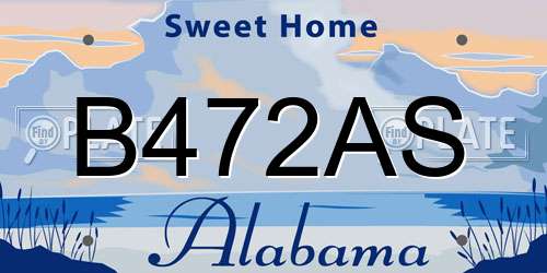 B472AS Alabama License Plate