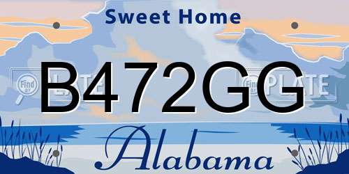 B472GG Alabama License Plate